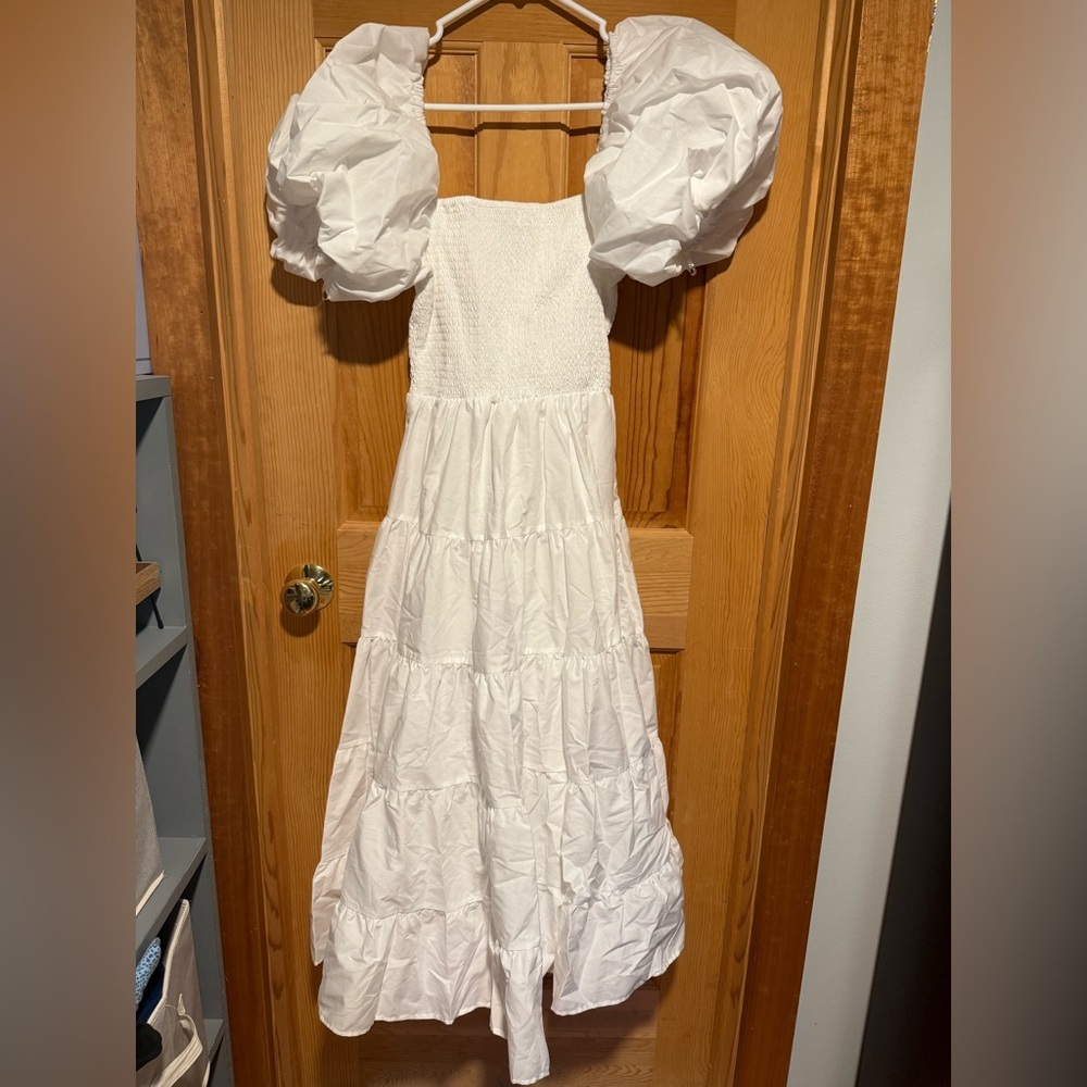 WHITE MIDI DRESS